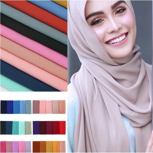 60 Colors Women Plain Bubble Chiffon Scarf Hijab Wrap Shawls Headband Muslim Hijabs Scarves Malaysia Hijab Wrap Shawls Headband
