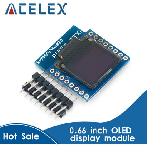 0.66 inch OLED Display Module for WEMOS D1 MINI ESP32 Module Arduino AVR STM32 64x48 0.66" LCD Screen IIC I2C OLED