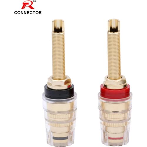 1Pair Brass Binding Post HIFI Terminals Connector, 19MM Binding Post HIFI Speaker Amplifier Audio Plug Match 4mm Banana Plug