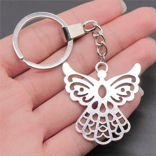 1 Piece Jewelry Car Key Chain Party Gift Keychains 41x39mm Angel Guardian Angel Charms Key Rings