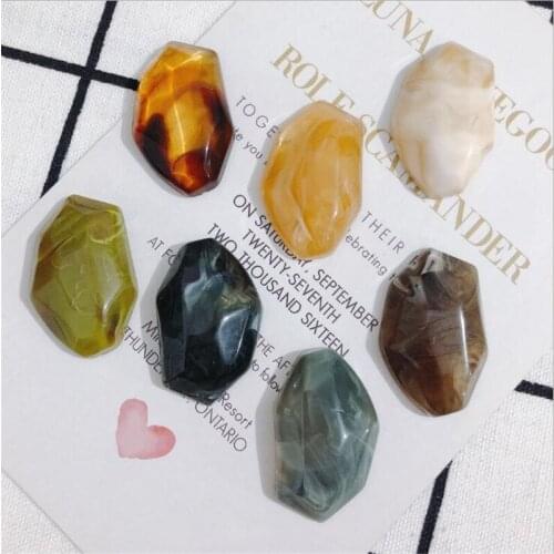 10pcs/lot new creative charms resin irregular half round connectors for diy fashion earrings hanging pendant jewelry accessories