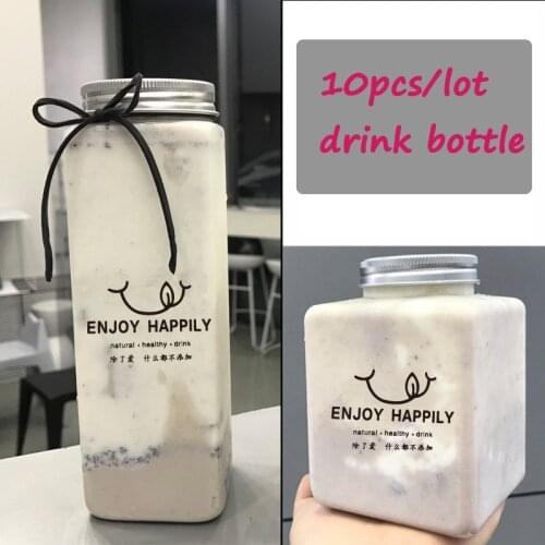 10pcs/lot Plastic Beverage Juice Milk Tea Bottle Mousse Cup Fruit Flower Tea Bottle Drink Bar Bottle Weed Storage Mason Jars
