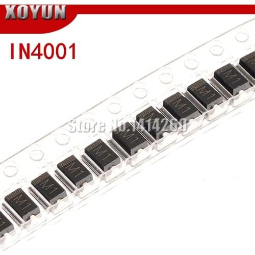 100pcs/lot IN4001 DIODE SMA M1 1N4001 SMD 1A 50V Rectifier Diode