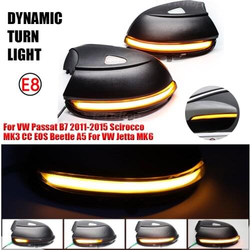 2pcs/Lot Wing Mirror Indicator Dynamic Sequential Flowing LED Turn Signal Light For VW Passat CC B7 Beetle Scirocco Jetta MK6