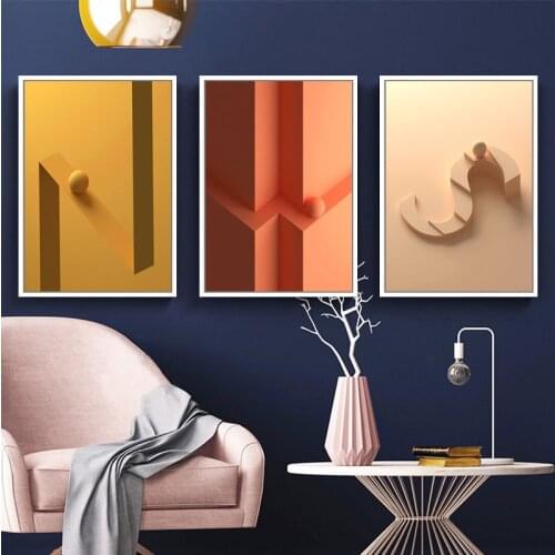 3D Solid Letters Picture Home Decor Nordic Canvas Painting Wall Art Colorful Cartoon Creative Posters and Prints for Living Room