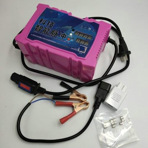 Fast charger FOR ANY EV ALL KINDS OF BATTERY 12-96V 8-200AH AUTO READ 4-10A ADJUSTABLE TO CHARGE AND REPAIR battery