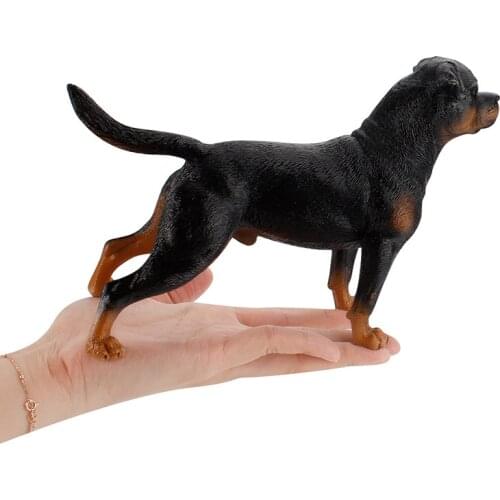 Decoration Simulation Static Rottweiler Pet Dog Model Childrens Famous Dog Guard Dog Hand-made Decoration Toy