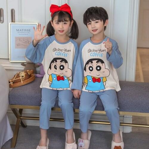 5 Style New Autumn Children Pyjamas For Boys And Girls Polyester Japanese Cartoon Kid Tracksuit Home Wear Travel Casual Style