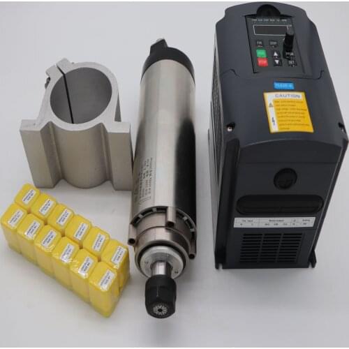 80mm 2.2KW air-cooled spindle motor ER20 24000 rpm 2.2KW frequency inverter 12 pieces ER20 collet spindle clamp