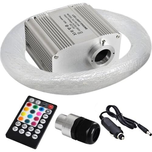 HOT 10W Car Roof Star Lights LED Fiber Optic Star Ceiling Light Kits RGB Silver Light Source Light Optical Fiber With RF Control