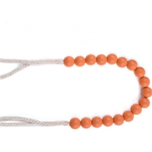 50%HOTPunch Free Wooden Ball Beads Curtain Straps Tieback Rope Buckle Holder Decor