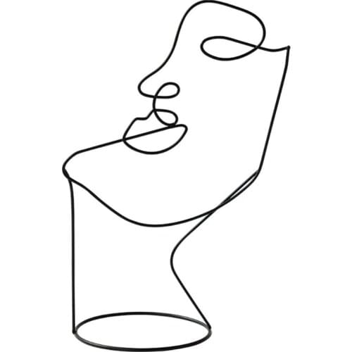 Art Sculpture Abstract Figure Sculpture Artist Home Decoration Metal Black Line Statue Art Gift