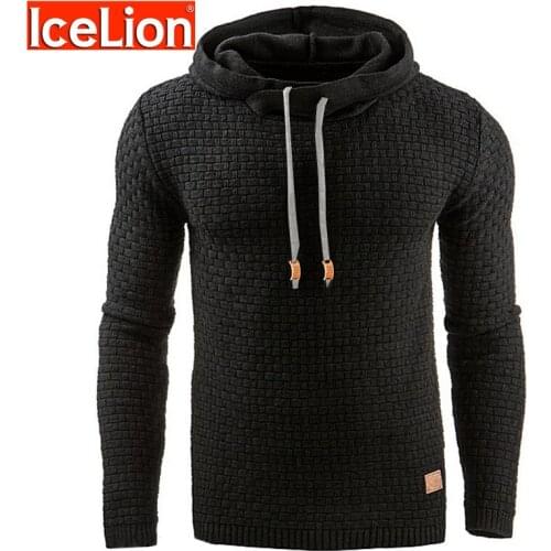 IceLion 2021 Hoodies Men Plaid Sweatshirts Hoodie Sportswear Spring Summer Slim Solid Color Casual Mens Pullover Tracksuit