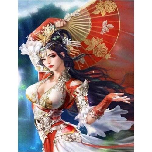 5D diy diamond painting Japanese geisha woman full square round diamond embroidery full display mosaic cross stitch home decor