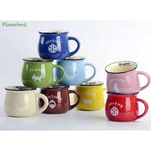 Ceramic Coffee Mug Vintage Creative Milk Breakfast Cup Coffee Cup Color Glaze Tumbler Cup Mugs Coffee Cups Coffeeware Teaware