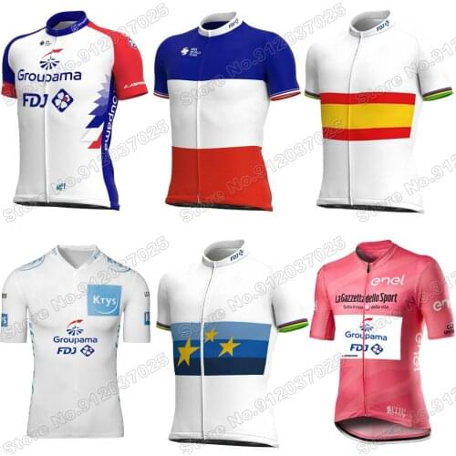 Team 2021 Spain FDJ Cycling Jersey Short Sleeve Summer Cycling Clothing Road Bike Shirt Bicycle Tops MTB Wear Uniform Maillot