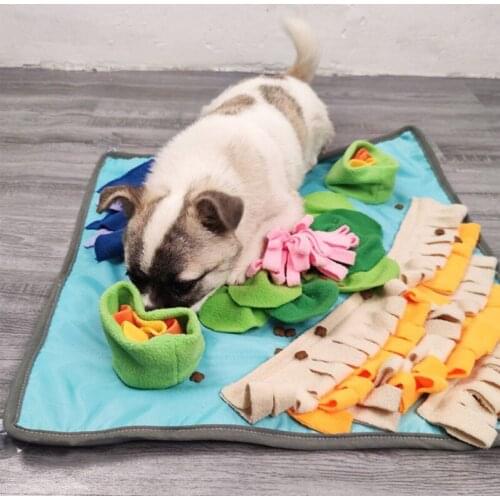 Pet Dog Sniffing Mat Felt Cloth Find Food Training Blanket Play Toys Dog Mat For Relieve Stress Puzzle Sniffing Mat Pad