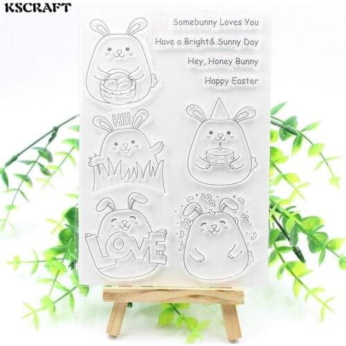 KSCRAFT Happy Easter Transparent Clear Silicone Stamps for DIY Scrapbooking/Card Making/Kids Fun Decoration Supplies 158