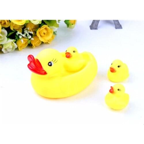 2019 New Hot Duck Child Bath Toys Duck Small Baby Bath Toys For All Ages 4Pcs/ lot ( one big and 3 small) Free Shipping