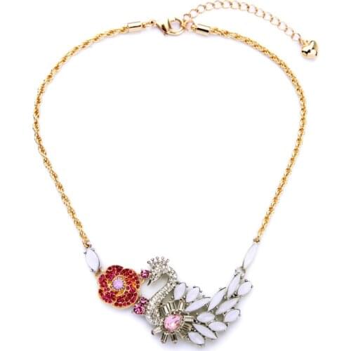 Charming Crystal Swan Animal Pendant Necklace 2016 New Fashion Accessories Alloy Necklace for Women My Orders