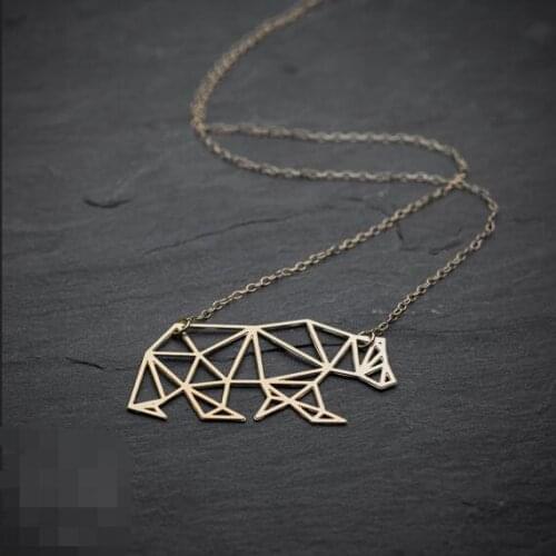 Wholesale Origami MaMa Bear Necklace 12pcs/lot