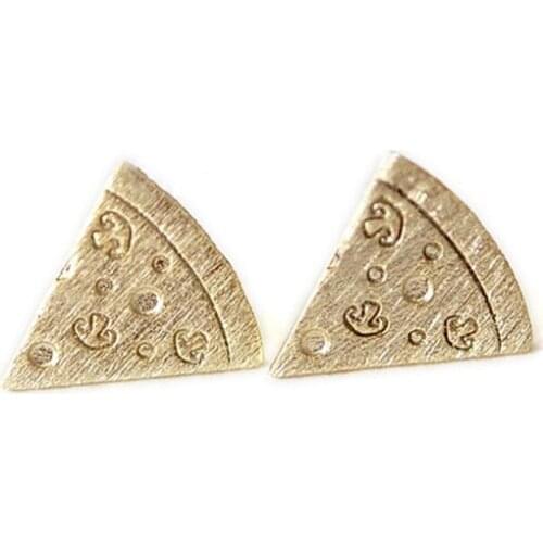 Food elements pizza stud earrings Interesting creative design pizza stud earrings Delicious food model stud earrings for women