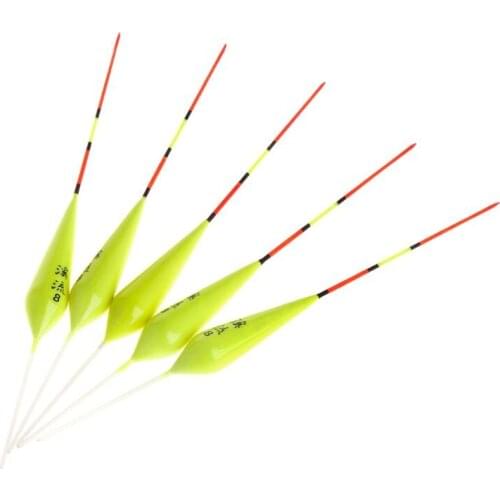 2021 New 5 Pcs/set Fishing Float Small Fish Ice Fishing Carp Trout Fluorescent Shallow Water Shaft Wood Floats Stick Tackle