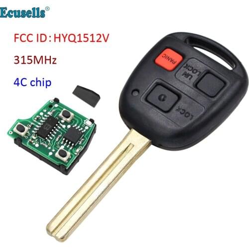 2+1/3 Buttons 315MHz Remote Key Board Fob with 4C chip for Lexus GX470 LX470 FCC ID: HYQ1512V