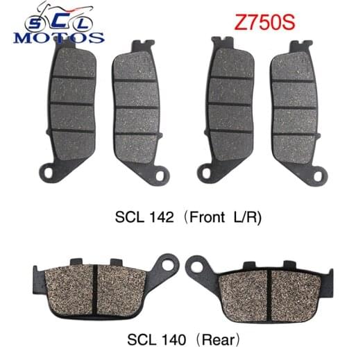 Sclmotos- For Kawasaki Z750S 2008 2009 2010 2011 Motorcycle Front Disc Brake Pads and Rear Disc Brake Pads Set 6 Pieces Pads