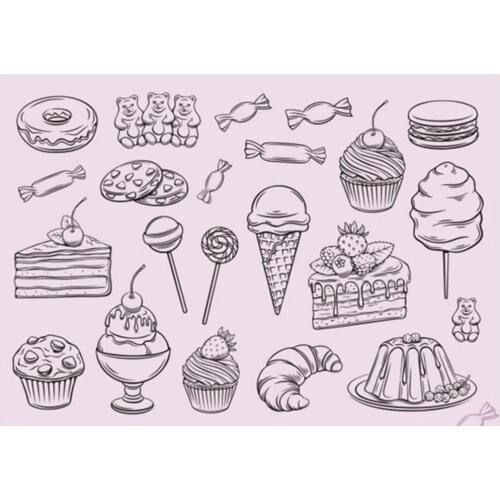 Dessert station Transparent Clear Silicone Stamp/Seal for DIY scrapbooking/photo album Decorative clear stamp sheets A2078