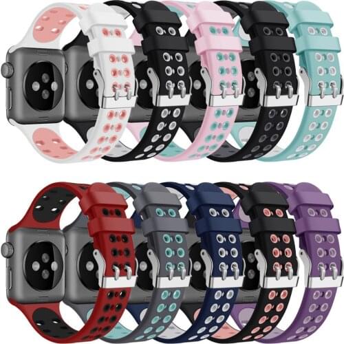 Silicone Sports Band for Apple Watch 5 4 3 2 1 42MM 38MM rubber strap bands for Nike+ Iwatch 5 4 3 40mm 44mm