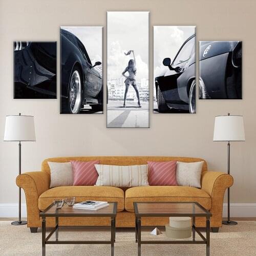 Speed and passionRacing Cars Poster Canvas Painting Wall Art Pictures Frame Decor 5 Piece Home Décor frame