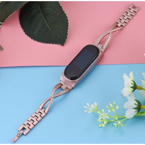 Mi Band 3 Strap Replacement Straps for Xiaomi Mi Band 4 Bracelet Stainless Steel Accessories Band Metal Bracelet Wristband Bling