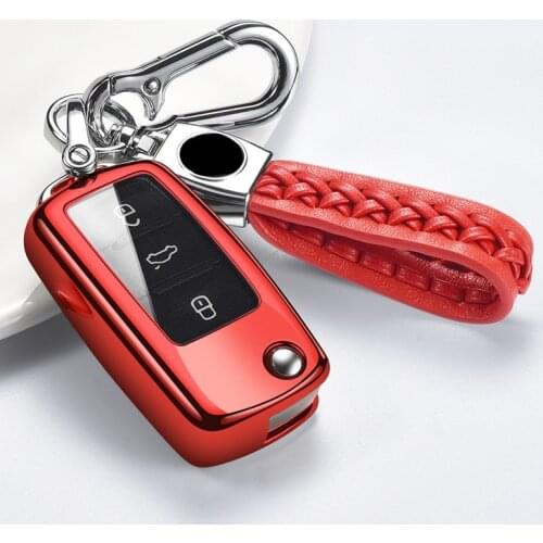 Car Key Case Cover Protect Accessories For VW Volkswagen Polo Golf Passat Beetle Caddy T5 Up Eos SEAT Leon Altea Tiguan Skoda A5