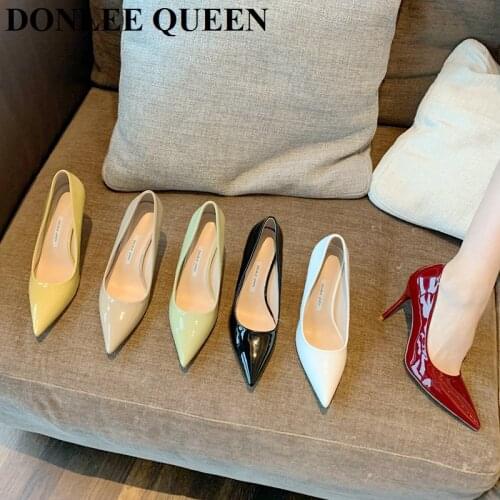 Fashion Women Shoes Thin Heel 8cm Pointed Toe Pumps Women Dress Party Shoes Female Office Ladies Shoes For Wedding zapatos mujer