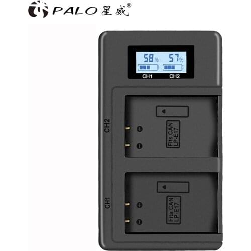 PALO LPE17 LP E17 LP-E17 LCD USB Charger for Canon EOS 200D M3 M6 750D 760D T6i T6s 800D 8000D Kiss X8i Cameras LP-E17 Charger