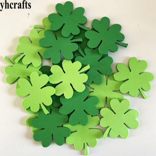 1bag/LOT.Foam four leaf clover without stickers Early learning educational Intelligence diy toys St. Patricks day crafts OEM
