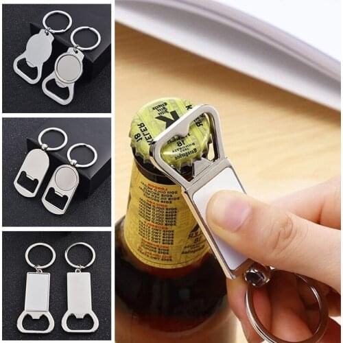 1PC Blank Metal Bottle Opener Keychain Keyring DIY Beer Opener Beer Bar Tool Creative High-Quality Pendant Accessories