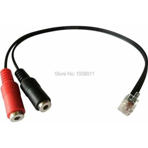 10 PCS Dual 3.5mm DC Female Jack to RJ9 Modular Plug for Analog PC Headset to Telephone PC/computer headset to RJ9/RJ11