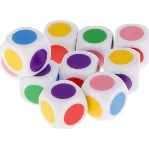 10pcs Crazy Dice Set 6 Colors Dice Sets Blocky Dice Club Drink Board Game Accs