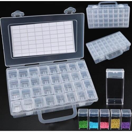 12/28/32 5D DIY Diamond Painting Tools Diamond Jewelry Box Rhinestone Embroidery Crystal Bead Storage Box Accessories Container