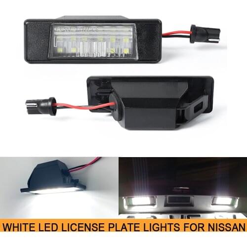 18SMD White LED Rear Number Plate Light No Error for Nissan Primera P12 Teana Pathfinder R51 X-Trail T30 T31 Juke Versa March