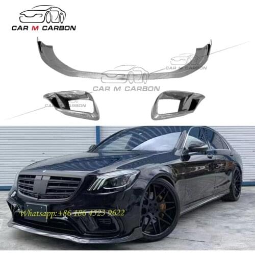 2019 S class W222 S63 S65 carbon fiber front lip for S63 S65 B style carbon front bumper lip spoiler