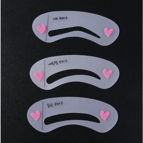 3Pcs/Set 3Pcs/Set Makeup Plastic Eyebrow Drawing Guide Cards Reusable Automatic Brow Stencils Template Grooming Shaping DIY