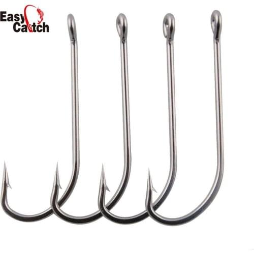 30pcs 34007 Fishing Hooks Stainless Steel Silver Big Extra Long Shank Fishing Hook Size 1/0 2/0 3/0 4/0 5/0 6/0 7/0 8/0 9/0 10/0