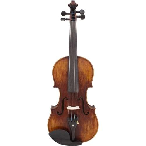 4/4 Full Size Handcrafted Solid Wood Acoustic Violin Fiddle with Carrying Case Tuner Shoulder Rest String Cleaning Cloth Rosin