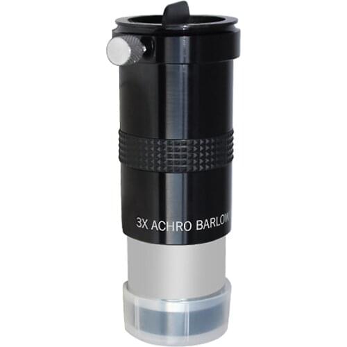 1.25inch 3X Achro Barlow Lens Full Alloy Frame+Optocal Glass with Locking Screw Astronomical Telescope Eyepiece Accessories
