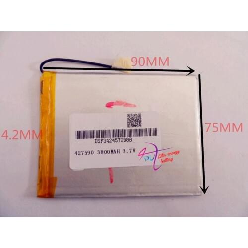 Best battery brand Size 427590 3.7V 3800mah tablet battery with Protection Board For Tablet PCs PDA Digital Products Fr
