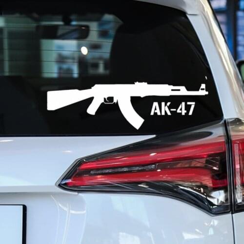 Car Stickers AK-47 Assault Rifle Funny Creative Decoration Decals For Trunk Windshield Trunk Auto Tuning Styling Vinyls D30