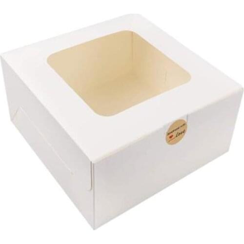 White Kraft Paper Color Bakery Cookie Cake Pies Boxes with Windows Package Decorative Box for Food Gifts Box Packaging Bag